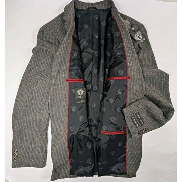 Vince Camuto Men's Bell 2-Piece Suit Light Gray Striped Size 46R/W40 (MSRP $150) - Picture 3 of 9